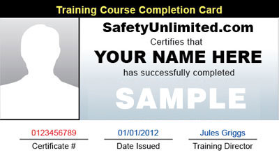 Safety Training Certificate & Wallet Card